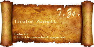 Tiroler Zsinett névjegykártya